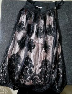 Elegant Black Lace Ethnic Skirt.🌸