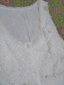Vintage White Lace Trim Camisole Top