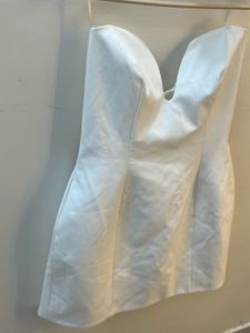 NEW ZARA Elegant White Strapless Mini Dress