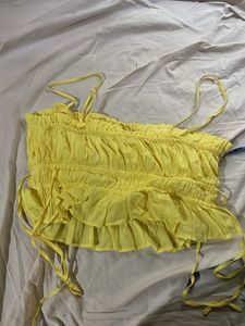 Ruffled Yellow Cami Top