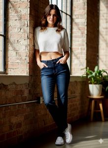 Stylish Dark Wash Denim Jeans