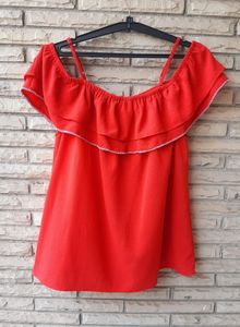 Vibrant Off-Shoulder Ruffle Top