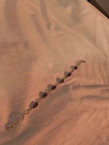 Natural Amethyst  sterling silver bracelet . fixed