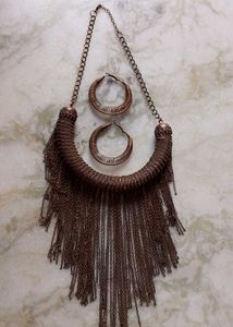 Bohemian Statement Necklace and Earrings Set