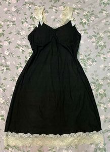 Black Lace Trim Cami Night dress