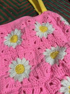 Handmade Crochet Daisy Handbag