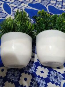 Artificial Green Plant in White Pot
