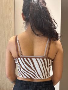 Zebra Print Crop Tank Top
