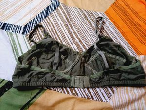 Olive Green Cotton Bra