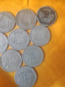 10 Pcs Of Old 1 Rupee Coins