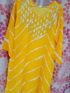 Yellow Embellished Kurta