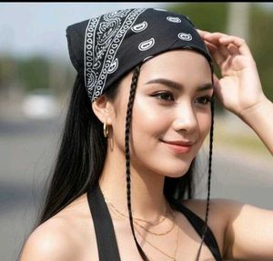 Stylish Black Paisley Bandana Headband