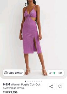 H&M Purple Sparkly Cut-Out Dress