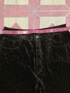 Velvet Animal Print Pants