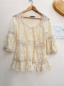 Elegant Lace Bell Sleeve Top