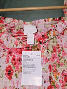 Floral Smocked Mini Flared Dress