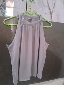 Light Gray Halter Neck Top