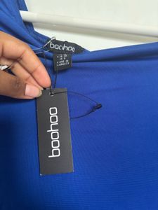 Electric Blue One-Shoulder Ruched Dress
