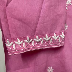 Chic Pink Chikankari Kurta Set