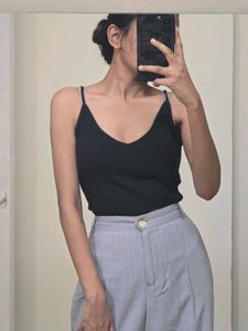 Stylish Black V-Neck Bodysuit