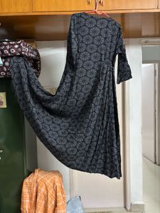 Ink Black Anarkali flare Kurta Dress / Gown
