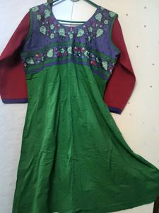 Green Embroidered Anarkali Kurti