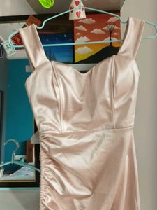 Satin Ruched Mini Dress