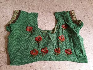 Elegant Green Embroidered Saree
