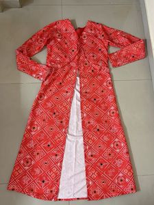 A-line Front Slit Bandhani Kurti