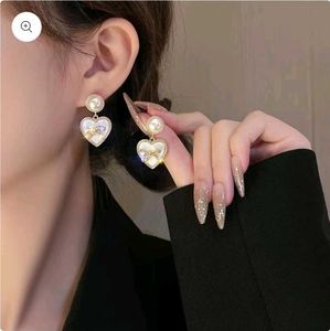korean Charming Heart Bow Earrings