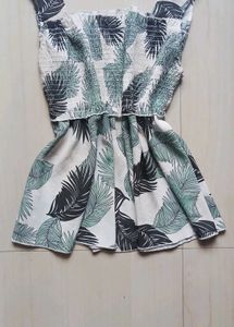 Leaf Print Smocked Top