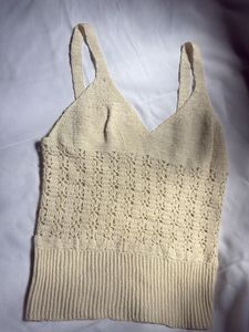 Cream Crochet Crop Top