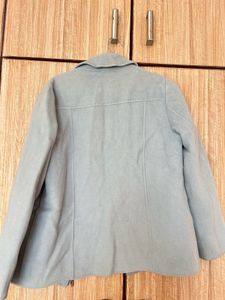 Retro Blue Suede-like Jacket or coat