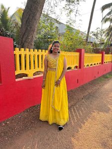 Stunning Yellow Embroidered Lehenga Set