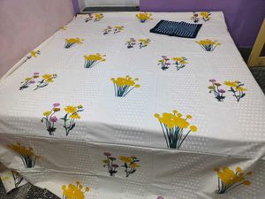 Cotton Flower Print King Size Double Bed Bedsheet