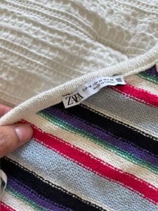 Zara brand new Striped Halter Neck Crop Top