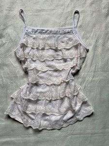 White Ruffled Tank Top