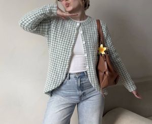 Houndstooth Knit Cardigan