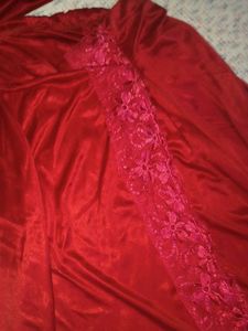 Red Lace Trim Nightgown