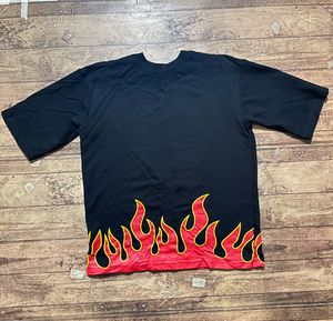 Black Flame Print T-Shirt