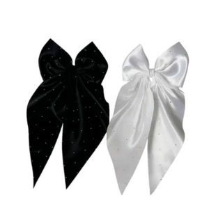 Sparkling Bow Hair Clips - Black & White Set