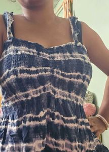 Blue &amp; White Tie-Dye Tank Top