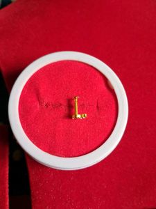 Elegant Gold Nose Stud with White and Red Stones