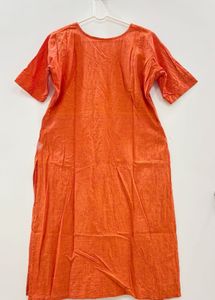 Orange Plain Kurti
