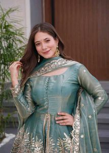 Beautiful Teal Embroidered Kurta Set