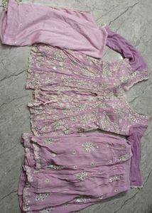 Elegant Lavender Embroidered Kurta Set