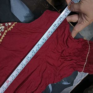 Elegant Maroon 🅰️Kurta Set with Sequins
