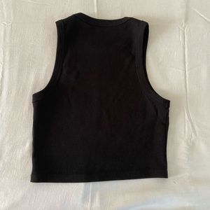 Staple Black Ribbed Cropped Tank Top