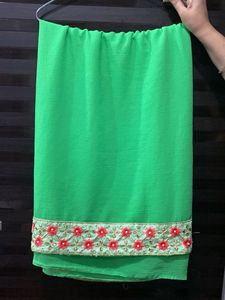 Beautiful Green Saree with Embroidered Blouse