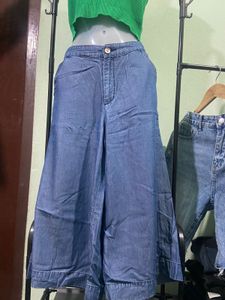 Denim Wide Leg Culottes